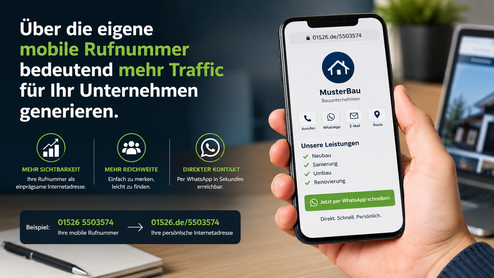 Mobile Rufnummer als Internetadresse
